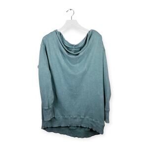 PILCRO Anthropologie Acid Wash "Donna" Boatneck Sweatshirt Marine #OB1196261 - L